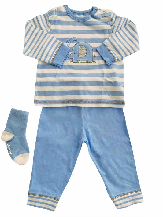 Conjunto em algodão elefantinho Little Me - 9 meses