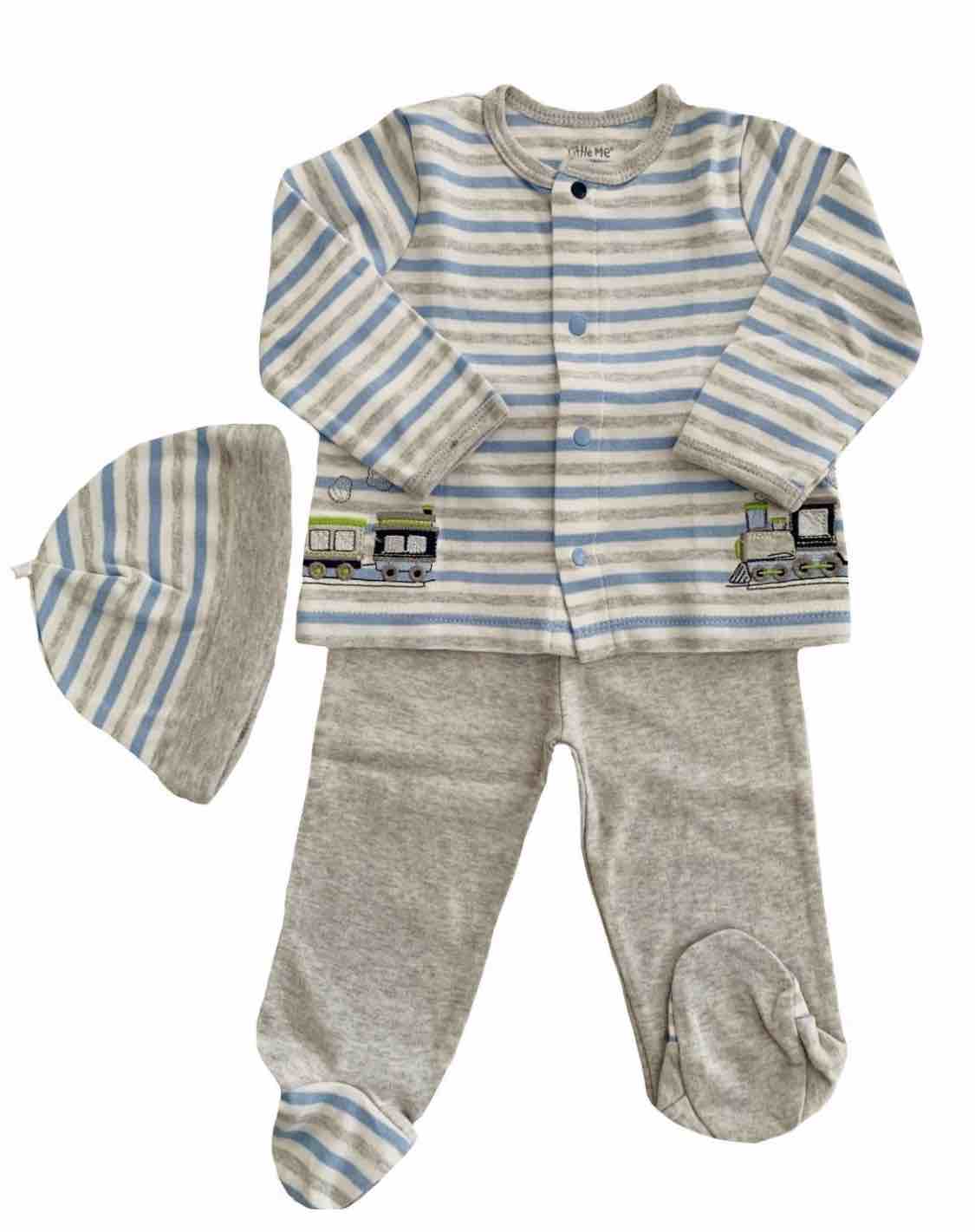 Conjunto em algodão trenzinho Little Me - 9 meses