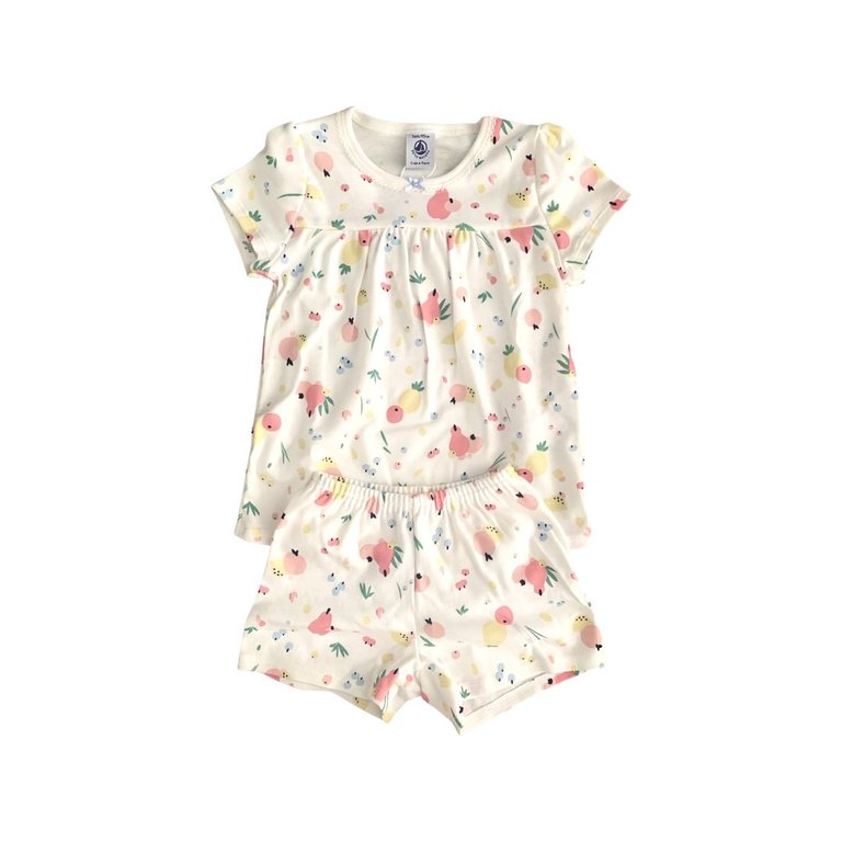 Pijama curto for girl - Petit Bateau - 100% algodão orgânico